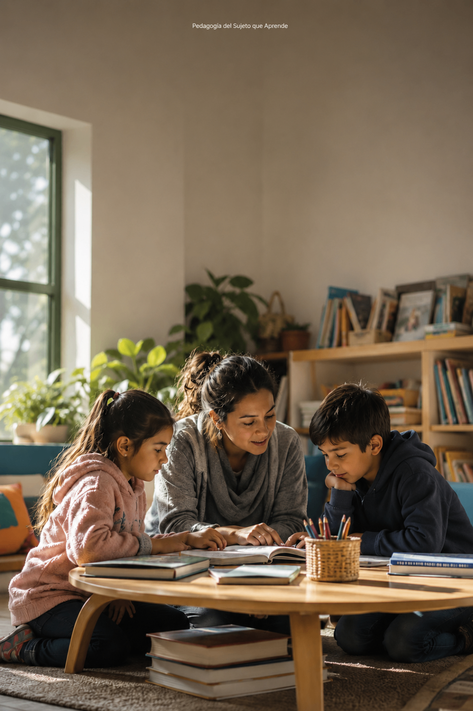 Ronda de estudiantes y docente en un espacio de aprendizaje participativo